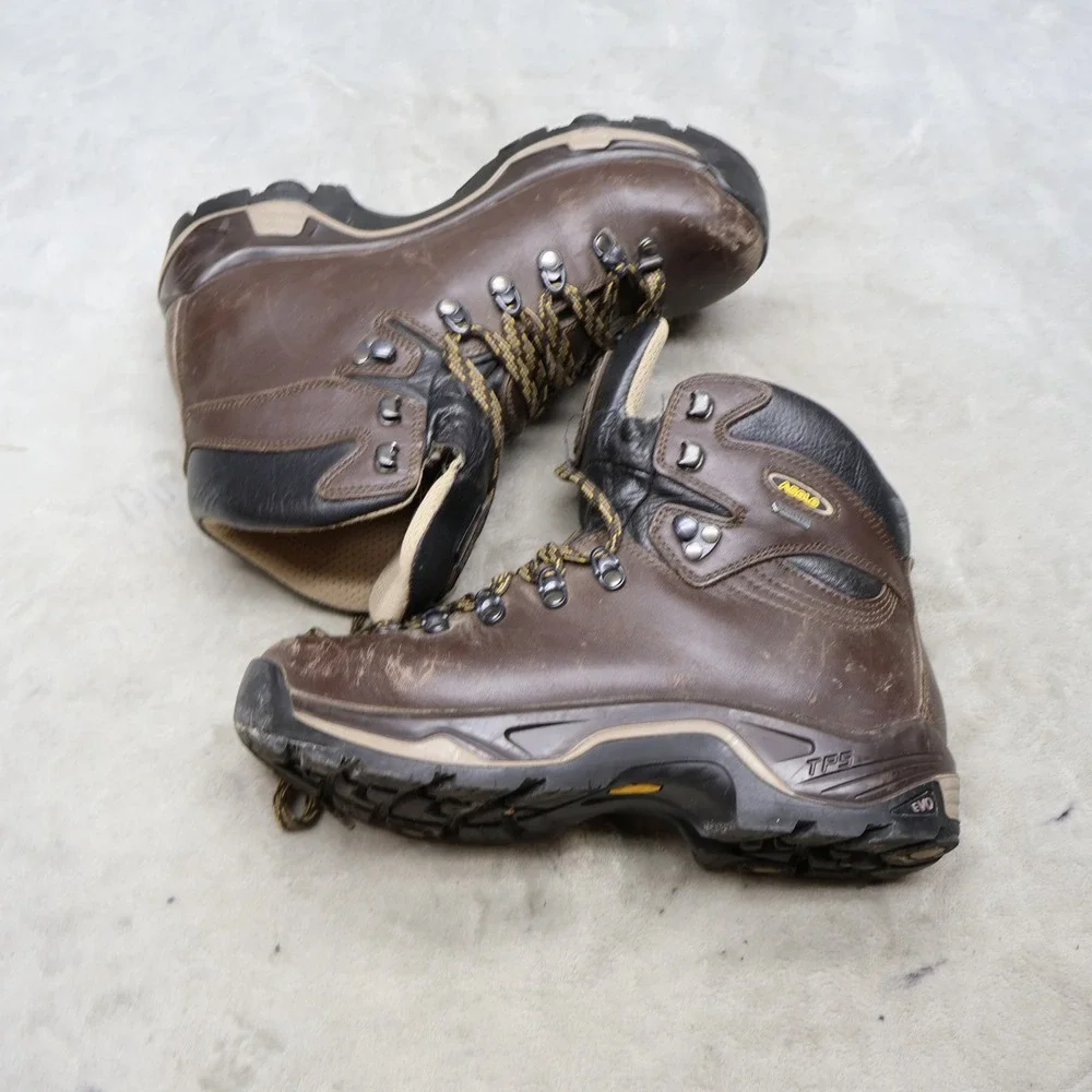Asolo Mens 8.5 Hiking Boots Mens 8.5 Brown Leather Vibram Gore-Tex TPS 520 GV